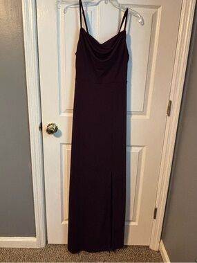 Birdy Grey Deep Plum Cowl Neck Maxi Dress